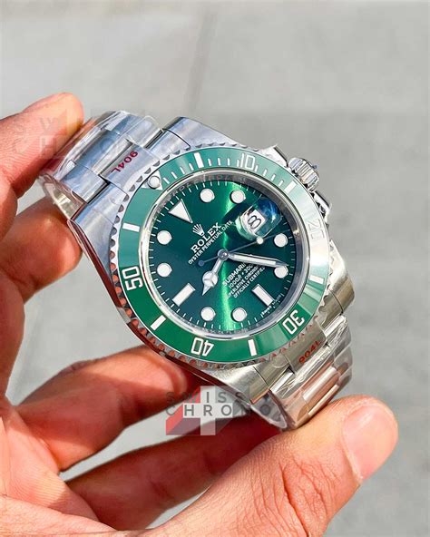 rolex submariner date green hulk|Rolex Hulk watch charts.